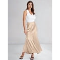 thumbnail image 5 of Womens Skirts Business Casual Clothes High Waisted Cocktail Party Wedding Guest Mermaid Maxi Skirt Champagne Color XL, 5 of 9