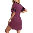 thumbnail image 3 of MINTREUS Women's Nightgown Short Sleeve Nightshirt V Neck Sleep Shirt Loose Loungewear Casual Sleepwear S-3X, 3 of 5