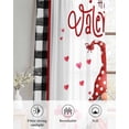 thumbnail image 6 of Valentine's Day Sheer Curtains 45 Inch Length 2 Panels Set for Living Room/Bedroom, Pink Romantic Gnomes Love Heart Black Plaid Kitchen Curtains Grommet Curtains Window Treatments 42"x45"x2, 6 of 7