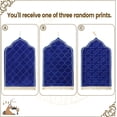 thumbnail image 2 of Muslim Prayer Rug Gold Rimmed Soft Thick Flannel Prayer Carpet Mat 25.5x45 Inch One of Three Random Patterns, Blue, 2 of 7