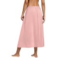 thumbnail image 4 of WTOBBY Women's Casual Fashion Solid Color Big Hem Skirt with Elastic Waist and Loose Side Pockets, Pleated Half-body Design for Everyday Wear, Flowy A-Line Bohemian Style,Pink 2XL, 4 of 4