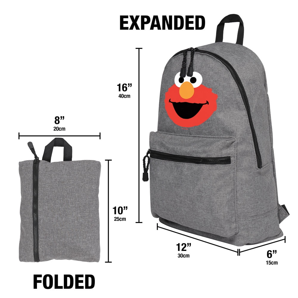 Sesame Street Elmo Head Lightweight Backpack for Work School Daily Use Packable for Travel