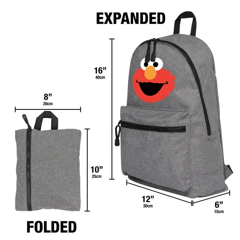 Sesame Street Elmo Head Lightweight Backpack for Work School Daily Use Packable for Travel