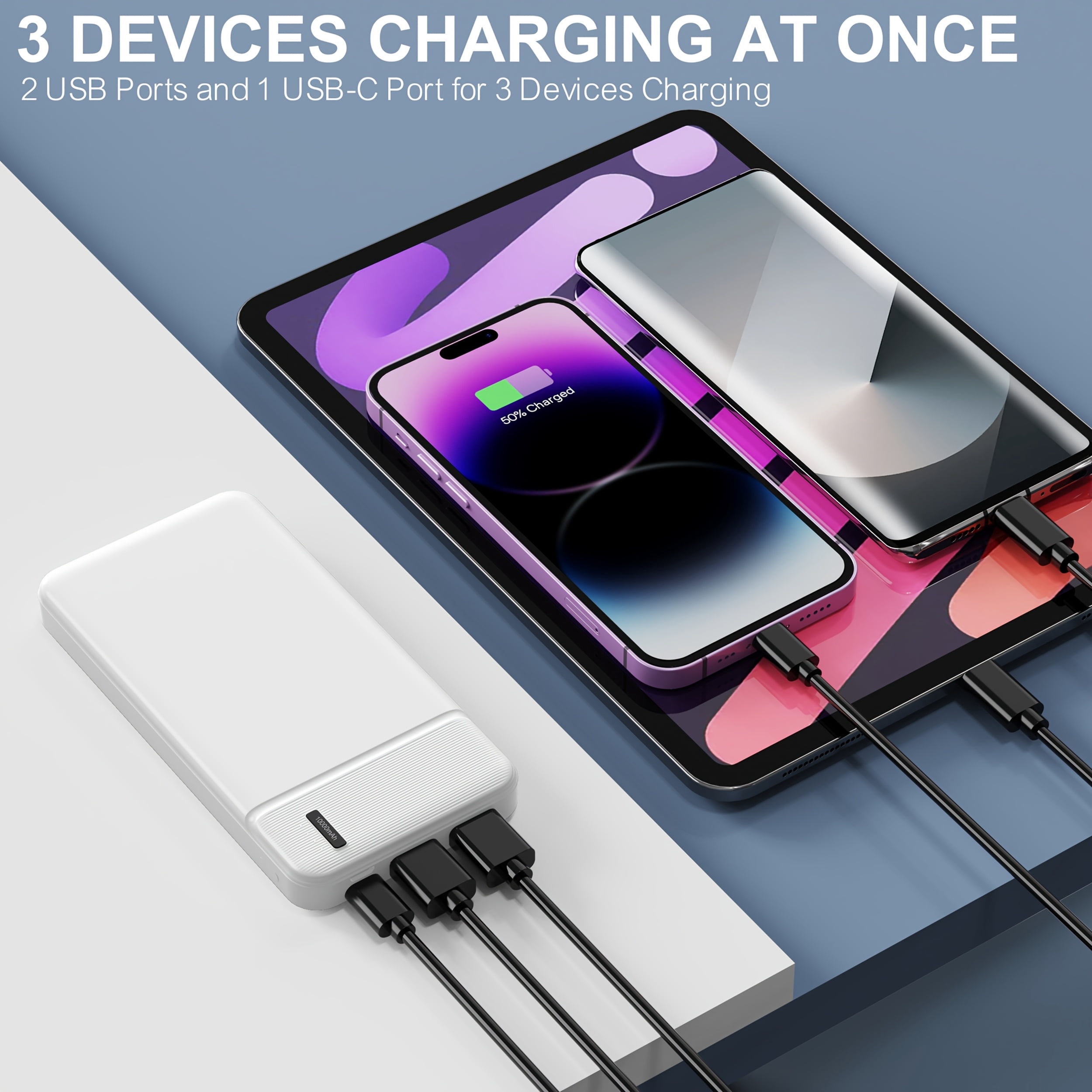 Power Bank Portable Charger PD 22.5W 10000mAh With USB-C Input/Output, Battery Pack For Smarphones, Tablets, Heated Clothes., Etc, Gifts For Men Women