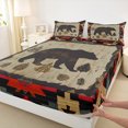 thumbnail image 3 of Manfei Safari Bear 4-Piece Full Size Sheets for Children Teens,Jungle Animal Bed Sheets,Retro Tribal Aztec Lightweight Sheet Sets,Luxury Bedroom Decor, 3 of 7