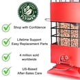 thumbnail image 4 of YLTIMER Squirrel Proof Bird Feeder, 3.5lb Metal BirdFeeders for Outdoors Hanging with Detachable Roof,  Gravity Protection Wild Birds Seed Feeders for Cardinal Blue Jay Outside Red, 4 of 14