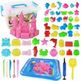 thumbnail image 1 of Kit de arena, juego de juguetes de caja de arena de 54 piezas para niños y niñas, arena beige mágica de 3 libras, herramientas de molde, bandeja inflable, caja de almacenamiento, divertido regalo de c, 1 of 4
