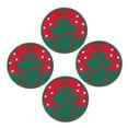 thumbnail image 3 of 4Pcs Felt Coasters Christmas Tree Shape Cup Mats Non-slip Heat Resistant Round Cup Holder Green, 3 of 8