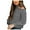Grey, variant on Womens Cross Halter Neck Cold Shoulder Sweaters Casual Solid Color Long Sleeve Sweater Soft Cozy Knit Jumper for Fall Winter Stylish Work Wear Blue S