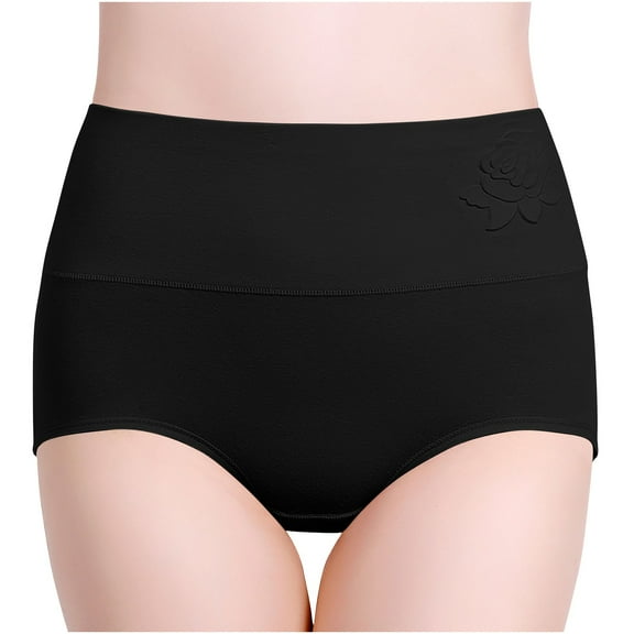 Clearance Ohufall Womens Underwear High Waist Cotton Soft Seamless Briefs Ladies Panties Plus Size Comfy Stretch Ladies Underwear