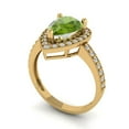 thumbnail image 2 of Halo Engagement Ring for Women - 2.36ct Natural Peridot in 18K Yellow Gold Promise Ring, 2 of 6