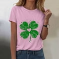 thumbnail image 2 of vigerkar St Patricks Day Short Sleeve Shirt for Women Shamrock St Paddys Day T-Shirt Lucky Clover Tee Top (Pink, L), 2 of 8