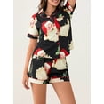 thumbnail image 3 of Christmas Pajama Set for Women Short Sleeve Tops + Elastic Waist Shorts Pjs Loungewear Set Holiday Sleepwear, 3 of 6