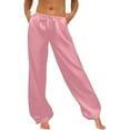 thumbnail image 2 of Bibifish Womens Sweatpants Wide Leg Sports Pants Loose Fit Low Waist Elastic Drawstring Waistband With Side Pockets Casual Active Trousers, 2 of 4