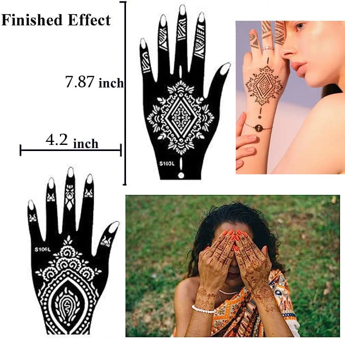 Organic Jagua Fruit Gel Temporary Tattoo Ink Kit Semi-Permanent Tattoo Set  With 171 Pcs Tattoo