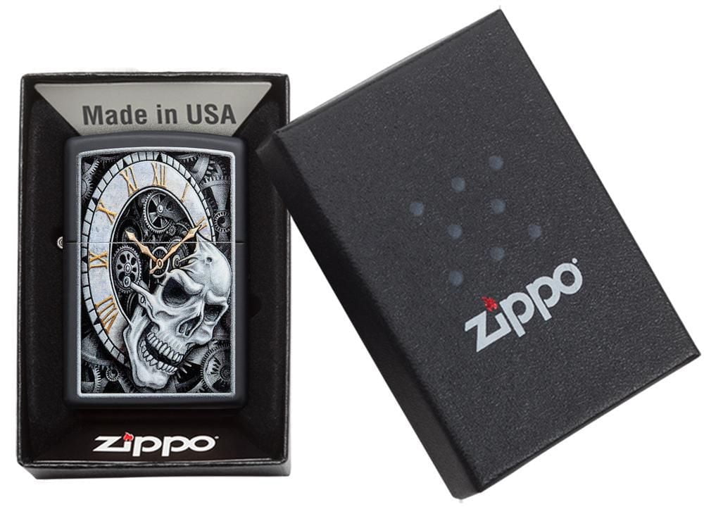 Conception d'horloge de crâne de Zippo (29854)