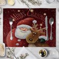 thumbnail image 4 of Christmas Santa Elk Snowman Placemat Pad, Heat Resistant Washable Clean Kitchen Place Mat for Dinging Home Office Decor, 4 of 7