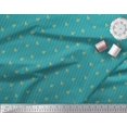 thumbnail image 3 of Soimoi Moss Georgette Fabric Leaves,Flower Bud & Stripe Print Fabric by Yard 42 Inch Wide, 3 of 3