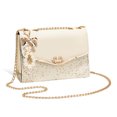 thumbnail image 1 of Mujeres Messenger Bolsa Lentejuelas Moda Single Hombro PU Cadena de cuero Cadena Bolso Móvil Teléfono Móvil Flip Bolsos Bolsos Regalos Beige Tipo 2 Inevent AP008901-05, 1 of 7