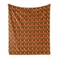 thumbnail image 1 of Autumn Soft Flannel Fleece Throw Blanket, Botany Scene of Tangerine Tone Forest Trees, Cozy Plush for Indoor and Outdoor Use, 50" x 70", Multicolor, by Ambesonne, 1 of 5