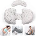 thumbnail image 1 of Pregnancy Pillow, Stepped Wedge Maternity Pillow With Adjustable, Removable, Washable Pillowcase, Abdominal Support Pad-AF, 1 of 5