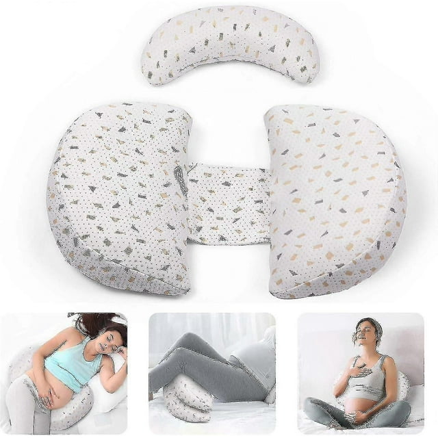 Pregnancy Pillow, Stepped Wedge Maternity Pillow With Adjustable, Removable, Washable Pillowcase, Abdominal Support Pad-AF