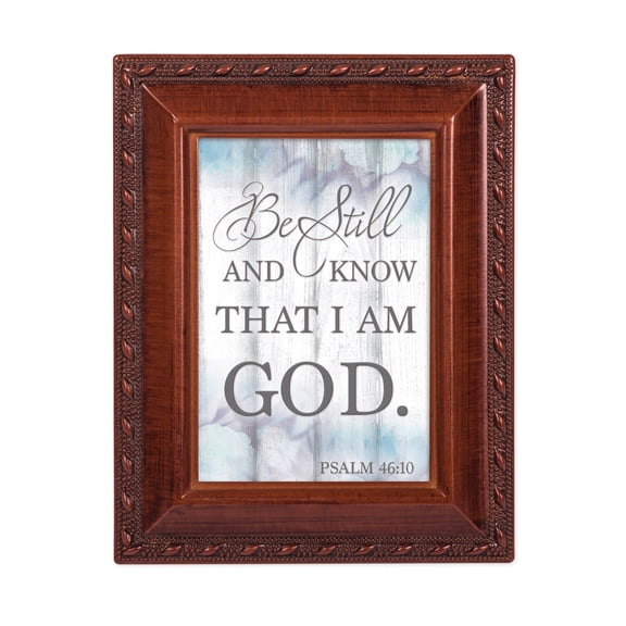 Cottage Garden Be Still and Know That I Am God 2 x 3 Woodgrain Finish Rope Magnetic Tiny Photo Frame