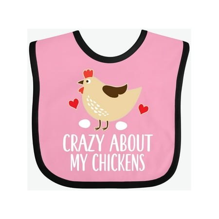 

Inktastic Crazy About My Chickens Gift Baby Boy or Baby Girl Bib