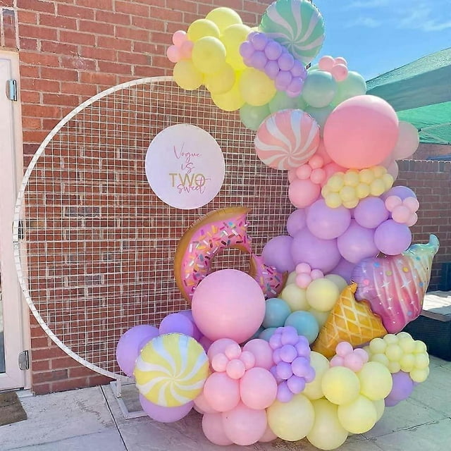 Pastel Donut Balloon Garland Arch Kit, 157pcs Donut Sweet Candy Ice Cream Foil Balloons for Kids Donut Grow Up Baby Shower Two Sweet Girls Birthday Pa