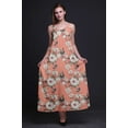 thumbnail image 2 of Bimba Rayon Bird Ladies Printed Backless Spaghetti Strap Long Maxi Evening Party Dress-Small, 2 of 5