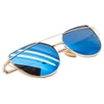thumbnail image 4 of Womens Cat Eye Mirror Flat Lens Gold Frame Fashion Sunglasses, 4 of 4