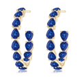 thumbnail image 2 of ANGARA Natural 4.08 Ct Sapphire Inside-Out Medium Hoop Earrings in 14K Yellow Gold for Women (Size-4x3mm) | September Birthstone, Anniversary, Jewelry Gift for Women | Natural Blue Sapphire Earrings, 2 of 7