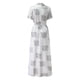 thumbnail image 5 of Vestido largo ajustado de mujer con estampado, cuello en V y encaje - Mezcla de poliéster, tallas S-XXL, diseño sin espalda para la playa o fiestas, 5 of 6