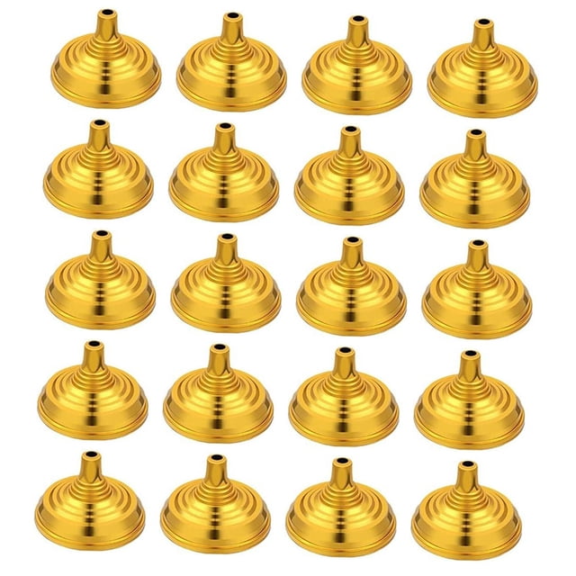 DYNWAVECA 20Pcs Desk Mini Flag Holder Small Flag Base 5.5x3.5cm Accessory Top 6mm for Living Room, Conference Room Lightweight Golden