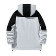 thumbnail image 4 of Windbreaker Jacket Men's Zip Front Windbreaker Jacket Color Blocked Three Proof Mountaineering Suit Three In One Thick Warm Long Sleeve Hooded Casual Outwear Gray L, 4 of 8