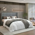 thumbnail image 5 of Sha Cerlin Queen Size Lift Up Hydraulic Storage Bed Frame, Platform Bed with Fabric Upholstered Wingback Headboard, No Box Spring Needed, Blue Gray, 5 of 14