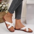 thumbnail image 5 of CHUMUD Slippers for Women Outdoor Crisscross Strap Flat Slide Sandals, Casual Open Toe Slip-On Slippers, Lightweight Summer Beach Sandals, 5 of 9