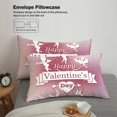thumbnail image 4 of Juego de cama de poliéster mate de 3 piezas, agradable para la piel y cálido, cómodo, rosa degradado, Cupido, elementos de pareja, 4 of 4