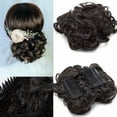 thumbnail image 3 of Benehair Messy Curly Hair Bun Easy Stretch Chignon Hair Extensions Clip in Updo Hairpiece Cover Ponytail Scrunchie for Women Wedding, 3 of 11