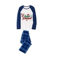 thumbnail image 2 of Pijamas familiares a juego de Navidad, diseño exclusivo, astas de reno, Feliz Navidad, conjunto de pijamas a cuadros azules, 2 of 3