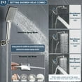 thumbnail image 3 of YDmeet 10" Square Rain Shower Head with Handheld Spray, Stainless Steel High Pressure Combo, 12" Extension Arm & Brass Holder in Brushed Nickel, 3 of 7
