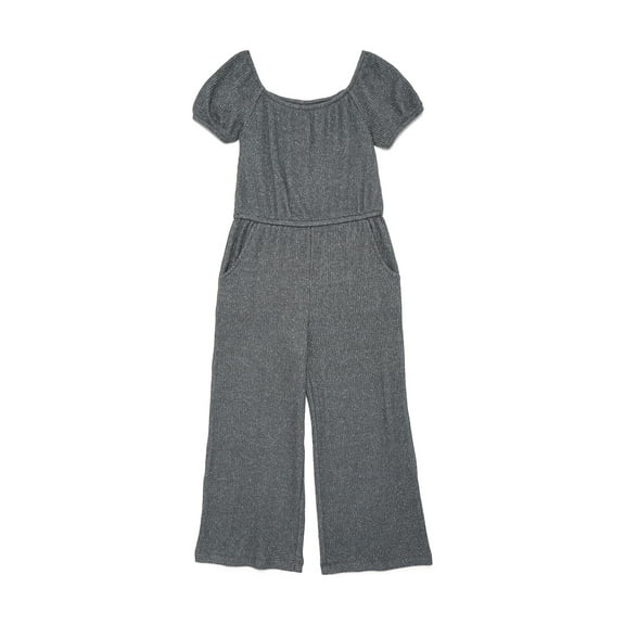 Wonder Nation Girls Wide leg Rib Jumpsuit, Sizes 4-18 & Plus