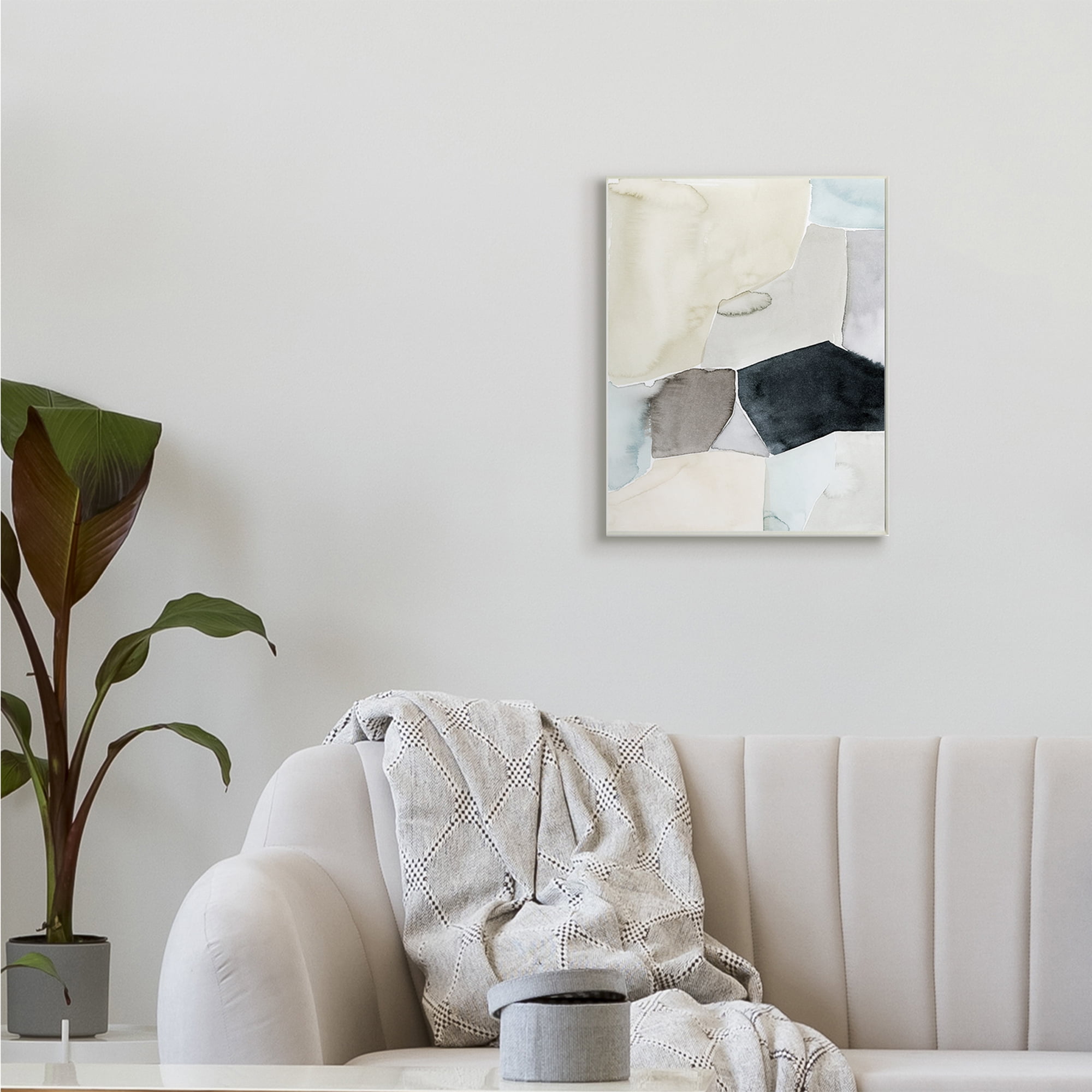 Stupell Industries Abstract Watercolor Shapes Green Blue Black,13 x 19,Designed by Grace Popp