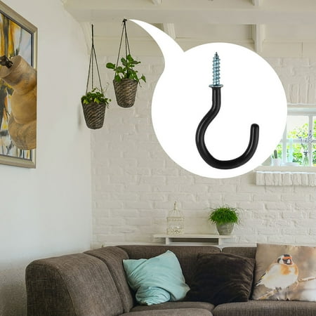 

Uxcell 30pcs Cup Hooks 3/4 Inch Vinyl Coated Screw-in Ceiling Wall Thread Hooks Perfect for Indoor Outdoor Hanger Black