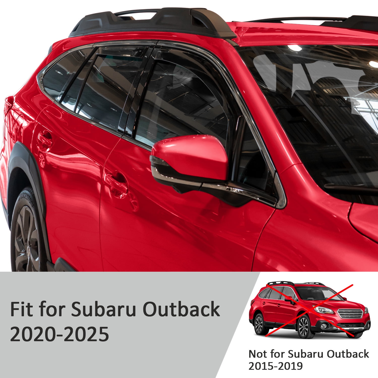 Voron Glass in-Channel Extra Durable Rain Guards for Subaru Outback 2020-2025, Window Deflectors, Vent Window Visors, 4 Pieces - 200673