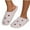 White, variant on Fuzzy Slippers for Women House Bedroom Love Embroidery Close Toe Slide Comfy Fall Winte Slipper Pink
