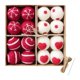 thumbnail image 2 of 16 piezas de adornos de bolas de Navidad perfecl decoración navideña adornos colgantes ligeros para Navidad para oficina festival compromiso Rojo, 2 of 8