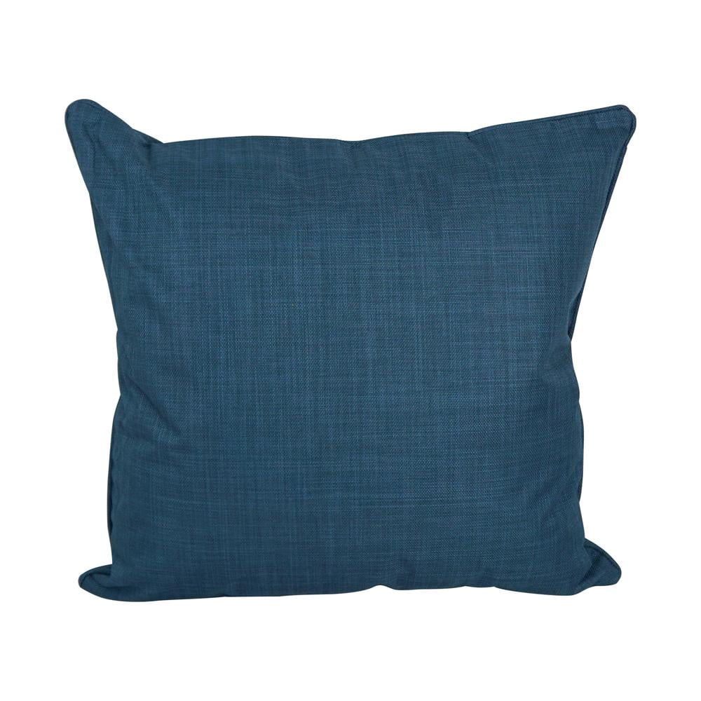 Blazing Needles Indoor/Outdoor Square Corded Throw Pillow, 25", Sea Blue 2 Count