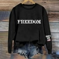 thumbnail image 6 of Womens Long Sleeve Sweatshirts Patriotic Freedom Letter Graphic Round Neck Pullover Blouses Fall Winter Comfy Relaxed Fit Tops, 6 of 6