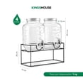 thumbnail image 3 of Set De 2 Dispensadores Bebidas 4 Litros Mason Jar Con Tapa y Base Metal KingsHouse, 3 of 6